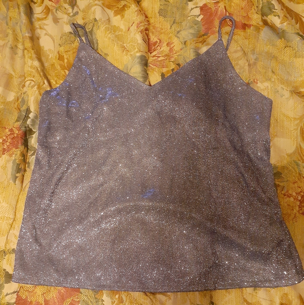 Silver sparkling tank top XXL